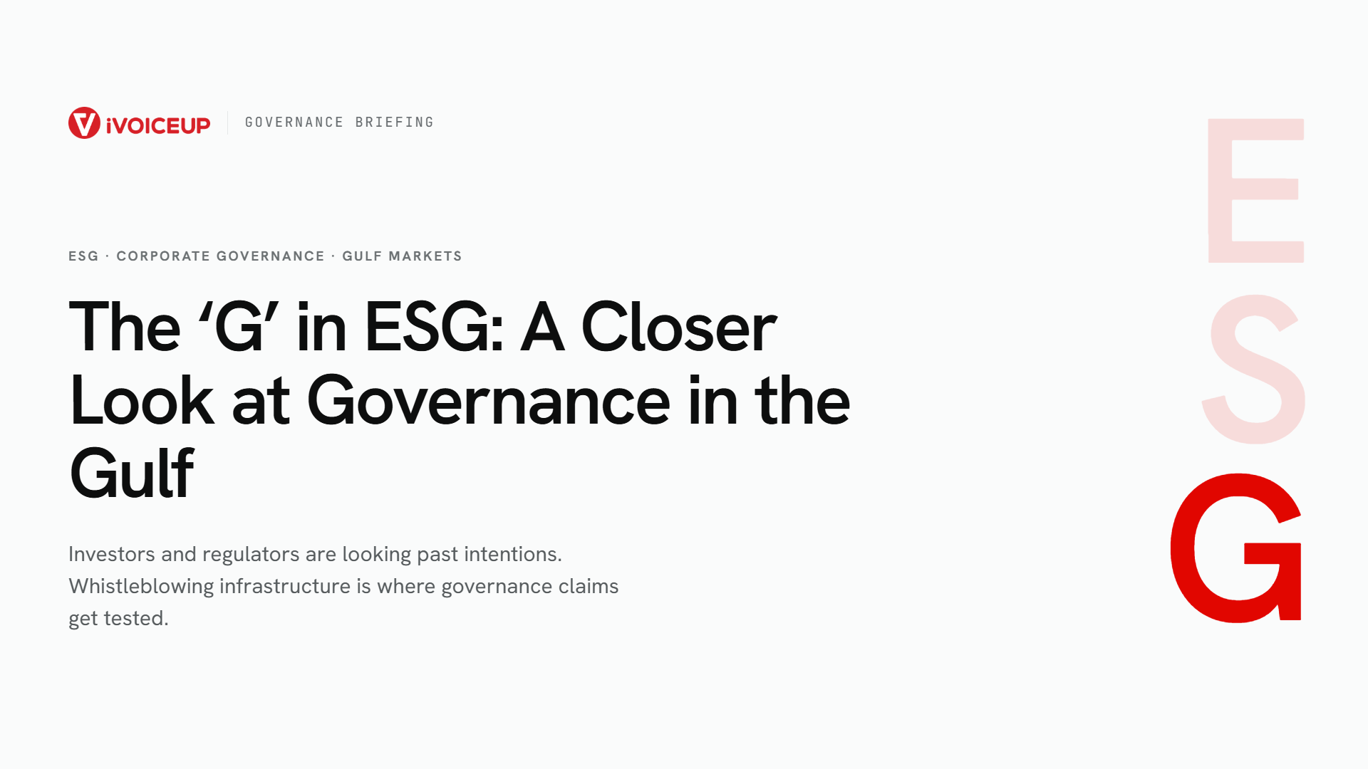 The ‘G’ in ESG: A Closer Look at Governance in the Gulf – cover image
