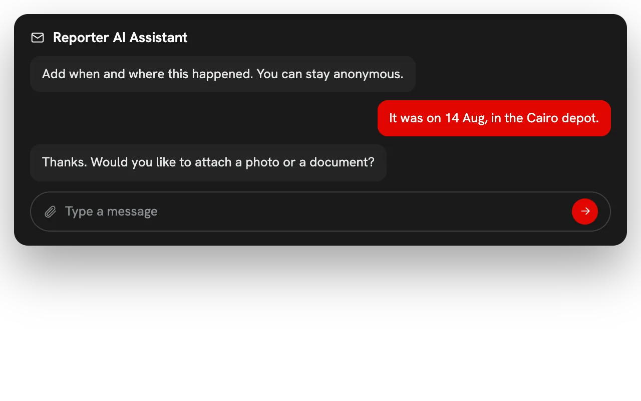 Safer, clearer reporting guidance – iVoiceUp screenshot