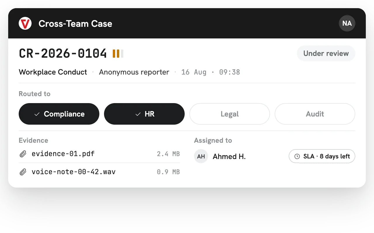 Whistleblowing Solutions by Team.