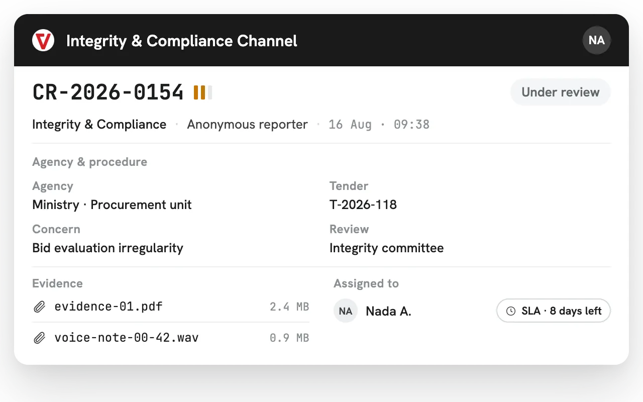 iVoiceUp case workspace for Government