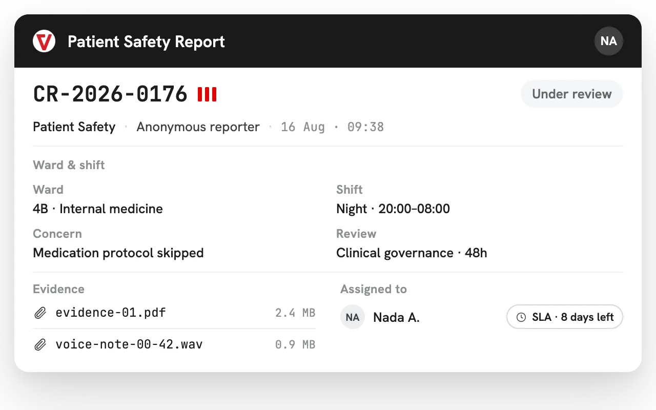 iVoiceUp case workspace for Healthcare